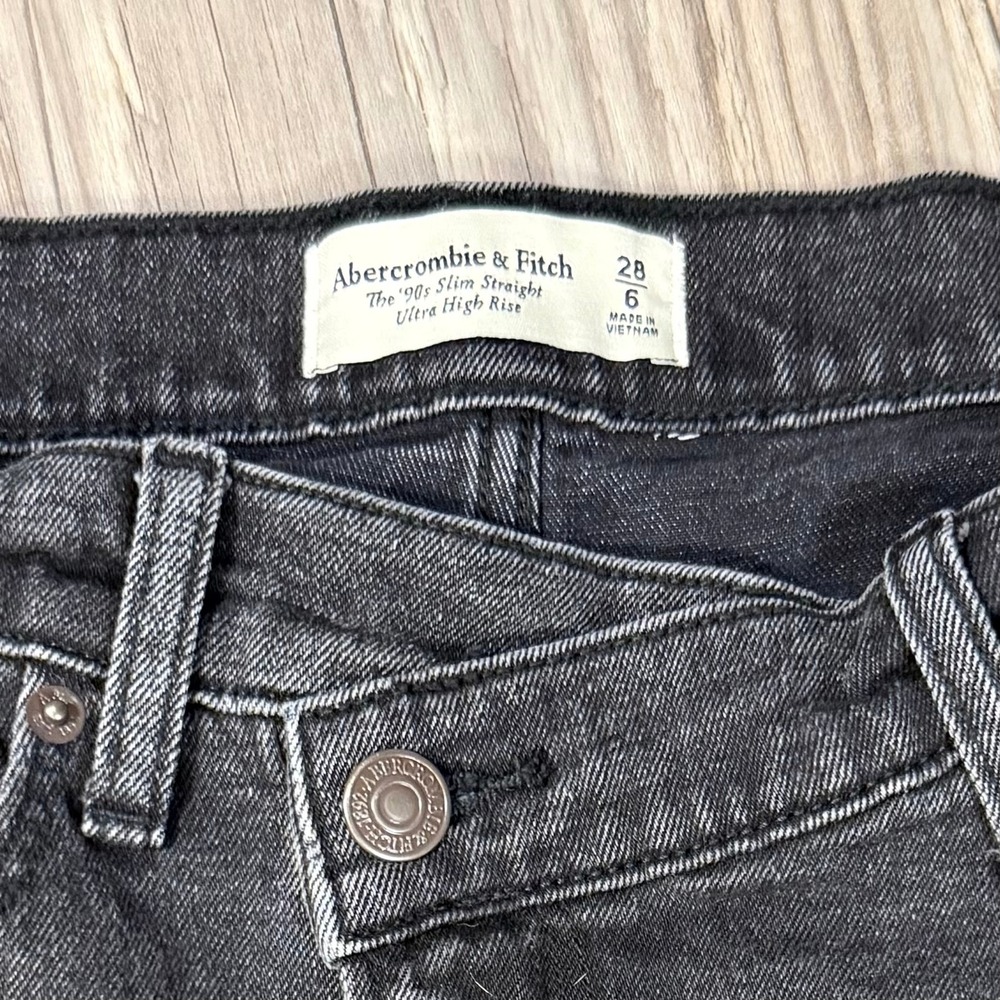 Abercrombie & Fitch The 90s Slim Straight Ultra High Rise Crossover Jeans 28/6 - Picture 6 of 8